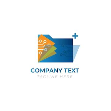 Tech file folder modern logo vector | Premium Vector