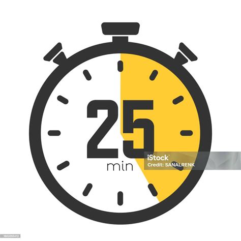 Twentyfive Minutes Stopwatch Symbol Twenty Five Timer Icon Cooking Time ...