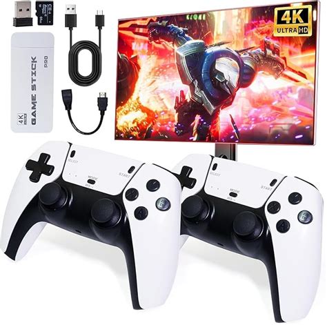 Retro Game Stick with 20,000+ Games, 64GB Plug & Play Console, 4K HDMI ...