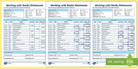 Bank Statement Example (teacher made) - Twinkl