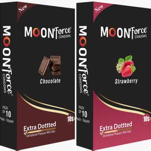 MOONFORCE CHOCOLATE And STRAWBERRY Flavored Dotted combo Condom Condom ...
