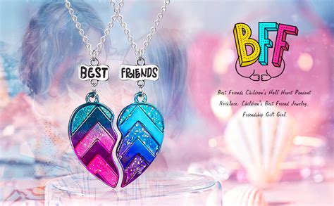 El Regalo 2 Pcs Best-Friend (Bf) Magnetic Heart Pendant Necklace Set ...
