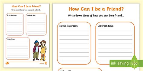 How Can I Be A Friend Worksheet