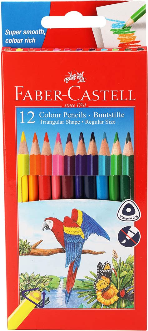 Faber Castell Color Pencils - 12 Shades : Amazon.co.uk: Stationery ...
