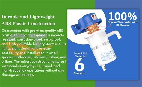 Buy Drumstone® 𝟏𝟓 𝐘𝐞𝐚𝐫𝐬 𝐆𝐮𝐚𝐫𝐚𝐧𝐭𝐞𝐞 Instant Portable Water Heater Geyser ...