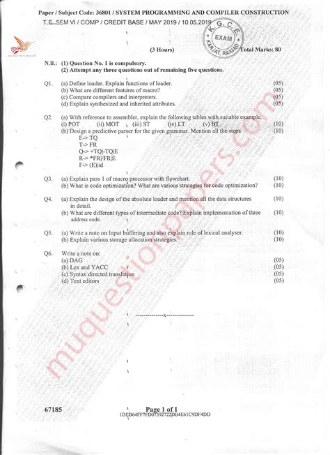 SPCC MAY 2019 TO DEC 2023 - 69465 (Time: 3 Hours) Total Marks: 80 N: (1 ...