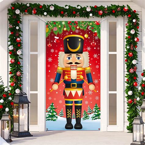 Amazon.com: Christmas Nutcracker Door Decor Merry Christmas Door Cover ...