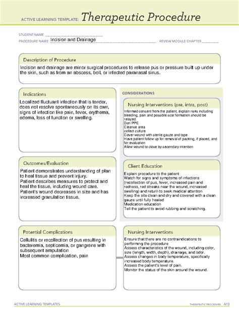 Incision and drainage Therapeutic Procedure - ACTIVE LEARNING TEMPLATES ...