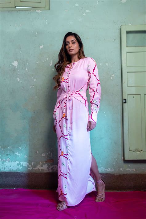 Salty pink long dress for women – amrood