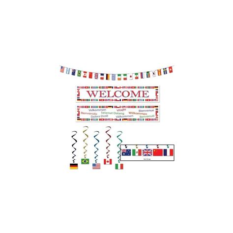 Buy Beistle World Flags Party Decorations with Flag Whirls, Pennant ...