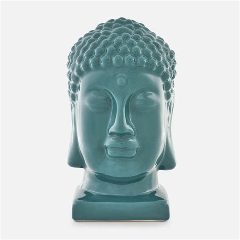 Shop Teal Ceramic Buddha Head with Base - Large - at Best Price Online ...