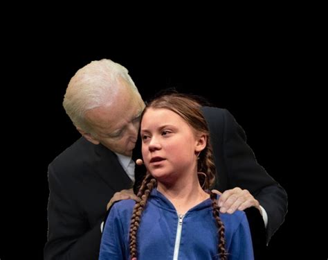 Greta Thunberg Creepy Joe Biden Sniffing Hair Meme Generator