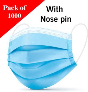 UNIKKART BLUE 3 ply mask with ultrasonic nose pin Unisex face mask ...