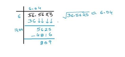 square root of 36.5625 by long division - Brainly.in