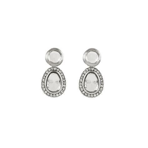 Teejh Kanak Silver Oxidised Uncut Polki Set