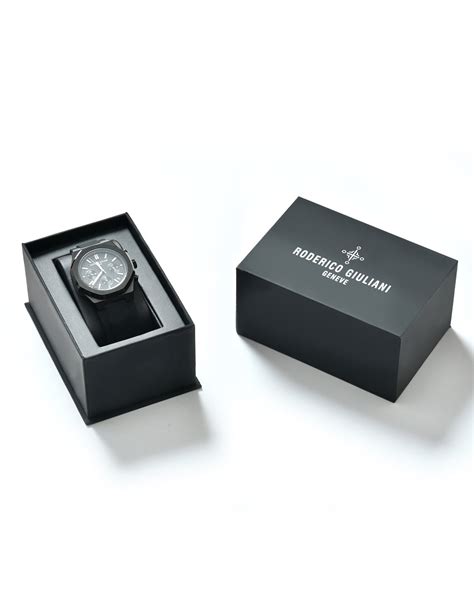 RODERICO GIULIANI CHRONOGRAPH ANALOG BLACK DIAL BLACK CASE MEN'S WATCH