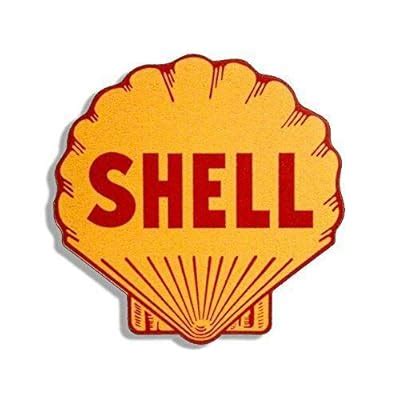 Buy MAGNET 4x4 inch Vintage Shell Gas Station Logo Shaped Sticker ...