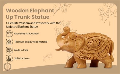 Buy SANDECO 3" Wooden Handcrafted Elephant Pair Jhuldaar Craving Up ...