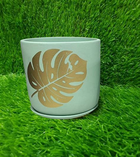 Terracotta Hand Painted pottery ( Green ) — Plan A Plant
