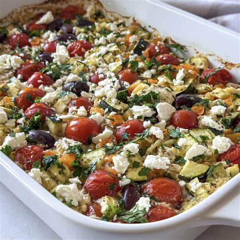 Greek Chicken Orzo Pasta Bake with Lemon (One Pan) - Mallory the ...