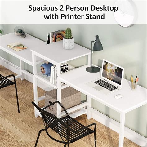 Tribesigns 96.9 Double Computer Desk with Printer India | Ubuy