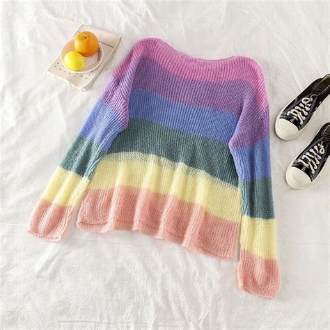 Rainbow Colourful Pullover – Made For Her Label