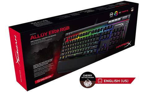HyperX Alloy Elite RGB LED Cherry MX Brown Mechanical Gaming Keyboard ...