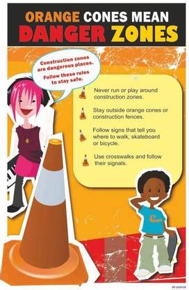 SignageShop flex Orange cones mean danger zones Poster Emergency Sign ...