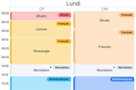 Emploi Du Temps Editable HTML/JavaScript 的图像结果
