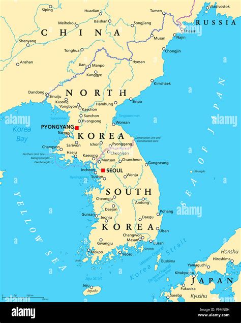 Wall Map Poster South Korea Physical Map - 23.3x16.5 Inch Laminated ...