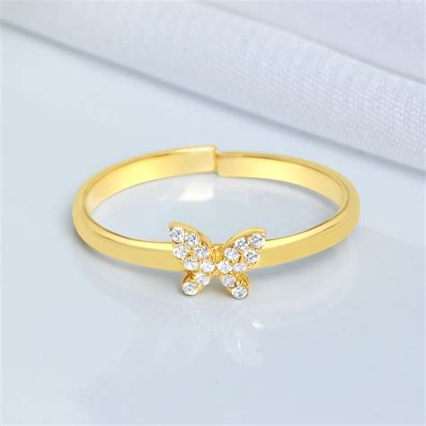 Mini Wings Gold Plated 925 Sterling Silver Ring – Zavya
