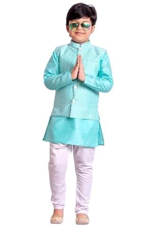 Buy Pohar Creation Boys Ethnic Wear Kurta Pyjama Dress Set DN009 (5-6 ...