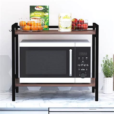Zolmix® Wooden Microwave Stand | Adjustable Kitchen Storage Shelf for ...