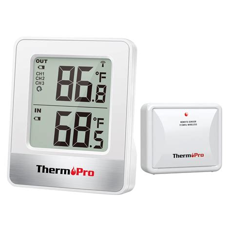 Amazon.com : ThermoPro TP200B Indoor Outdoor Thermometer Wireless 500FT ...