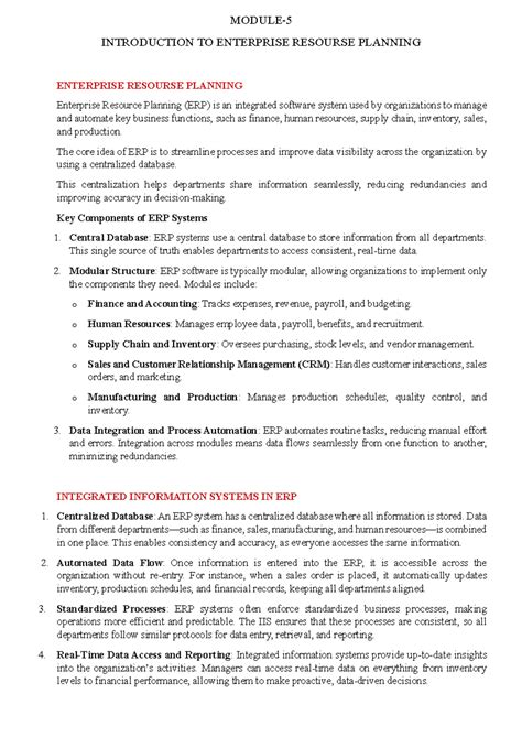 Mod 5 INDUSTRIAL AND SYSTEMS ENGINEERING - MODULE- INTRODUCTION TO ...