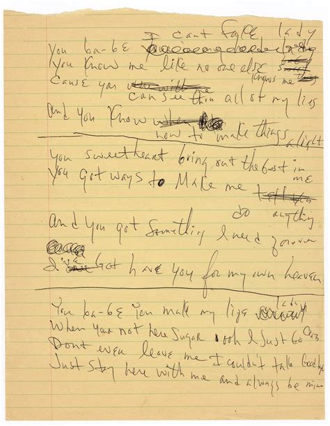 Lot Detail - Aretha Franklin Handwritten Lyrics