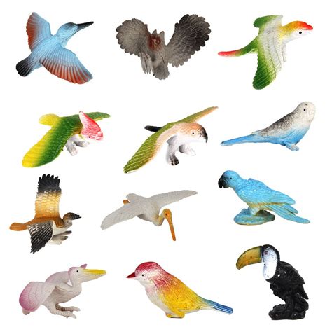 Buy Generic Plastic Birds Model Toy 12pcs Multi-color Online at Low ...