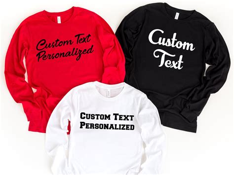 Custom Long Sleeve Shirt, Personalized Long Sleeve Shirt, Custom Text ...