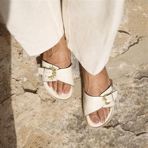 Shaam Savera: Cork footbed slides with Celestial Buckles – Birdhouse