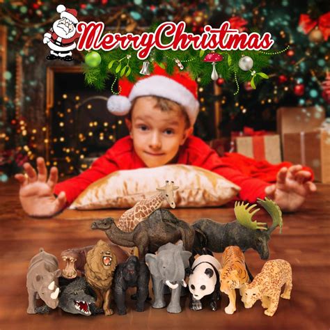 Buy Safari Animal Toys Figures, 12 PCS Realistic Jumbo Wild Jungle ...