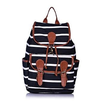 Buy Lychee bags Women Printed Canvas Black Backpack at Amazon.in