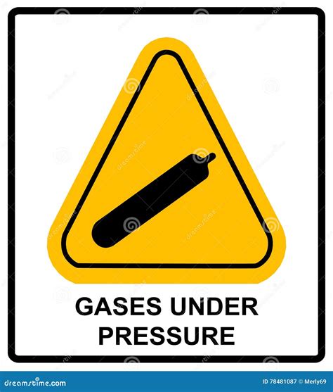 Gases Under Pressure Sign. Vector Symbol Stock Vector - Illustration of ...