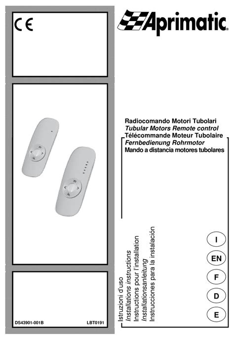 APRIMATIC 43901/001 INSTALLATION INSTRUCTIONS MANUAL Pdf Download ...