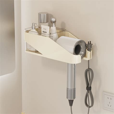 2-in-1 Wall-Mounted Hair Dryer Holder (Cream) – House of quirk