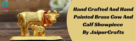 Buy JaipurCrafts Aluminium Kamdhenu Cow and Calf Showpiece for Home ...