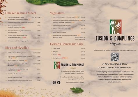 Menu – Fusion & Dumplings House