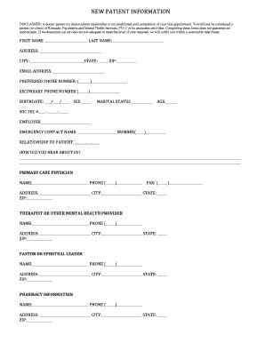 Fillable Online New Patient Forms Packet vMay 2014 v1 WITH MAPS Fax ...