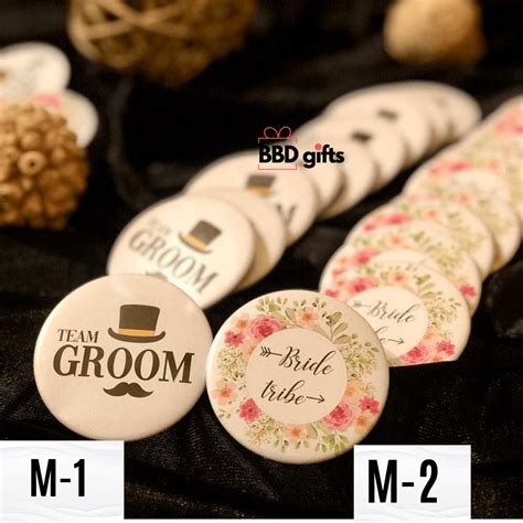 Custom Button Badges for Bride & Groom – BBD GIFTS