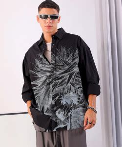 The Indian Garage Co. Men Graphic Print Casual Black Shirt - Buy The ...