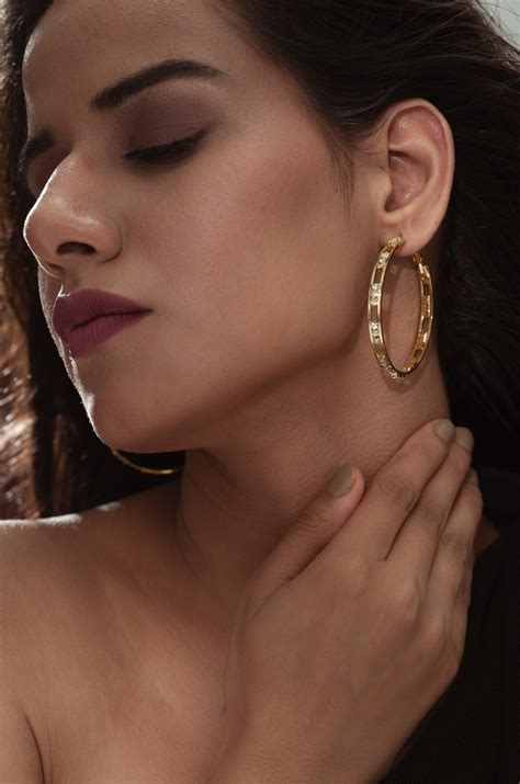 Cecilia Faux Diamond Hoops – Paisley Pop Shop
